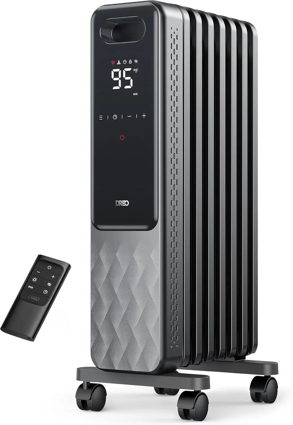 Electric Oil Filled Radiator Heater with Remote, Child Lock, 4 Modes, Overheat Protection, Timer & Thermostat for Large Rooms