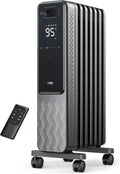 Electric Oil Filled Radiator Heater with Remote, Child Lock, 4 Modes, Overheat Protection, Timer & Thermostat for Large Rooms