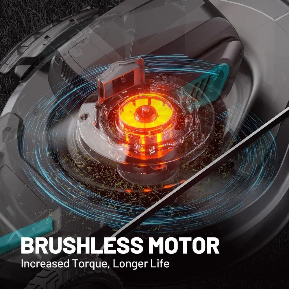 2 * 20V 21 inch Self-Propelled Lawn Mower Cordless, 3-in-1 Brushless Electric Lawn Mower with 6-Position Cutting Height Adjustme