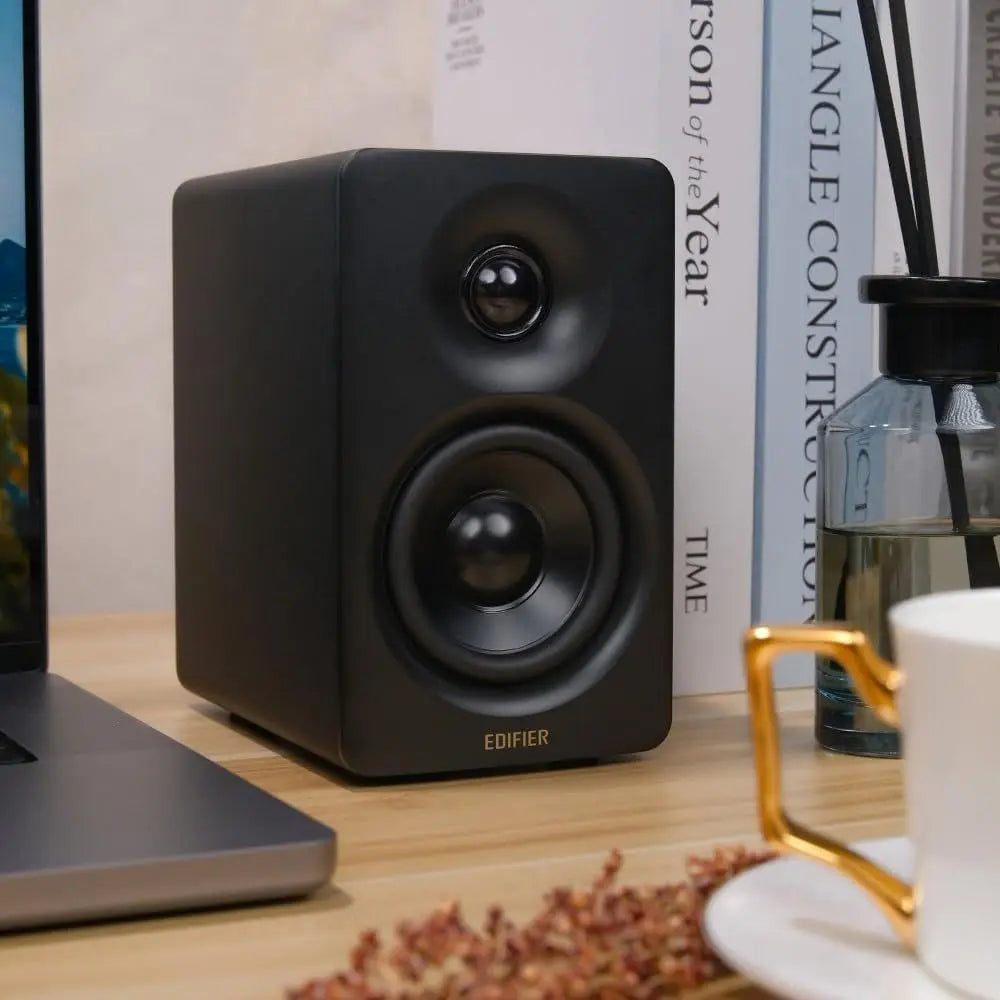 Compact 66W RMS Bluetooth 5.3 Hi-Res Audio Speaker with LDAC, USB-C and Aux Inputs, 3 Bass & 1 Tweeter, Desktop Speaker – Black