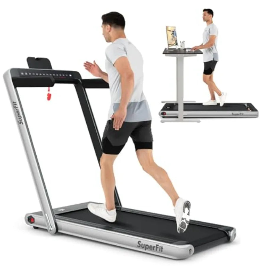 Under Desk Electric Treadmill 2 in 1 Folding with Dual Display 2.25HP Superfit Blue Tooth Speaker APP Control Remote Control Wa