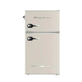 EFR840 Cream Retro Mini Fridge with Freezer and Side Bottle Opener for Office Bar or College Dorm Room - 3.1 Cu Ft Small 2 Door