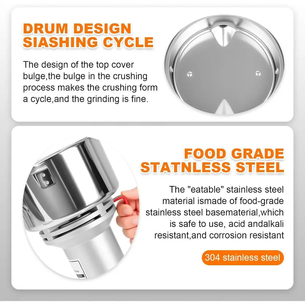 550g Grain Mill or lour, Electric Spice Grinder, High-Speed StainlSteel Dry Grinder Mill or Herbs, Nuts, Grains, Seasonings, & P