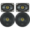 Pair of 6.5 and 4x6 4-Ohm Coaxial Car Speakers