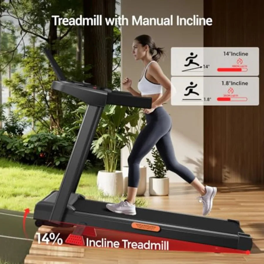 16 Incline Treadmill with Handle 3-in-1 Portable Treadmills for Home and Office Foldable Treadmills with 300 Lbs Weight Capacit