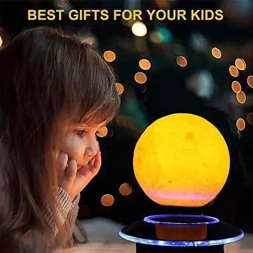 Floating Moon Lamp with 16 Color LED Lights, Spins in Air for Home Decor and Unique Gifts