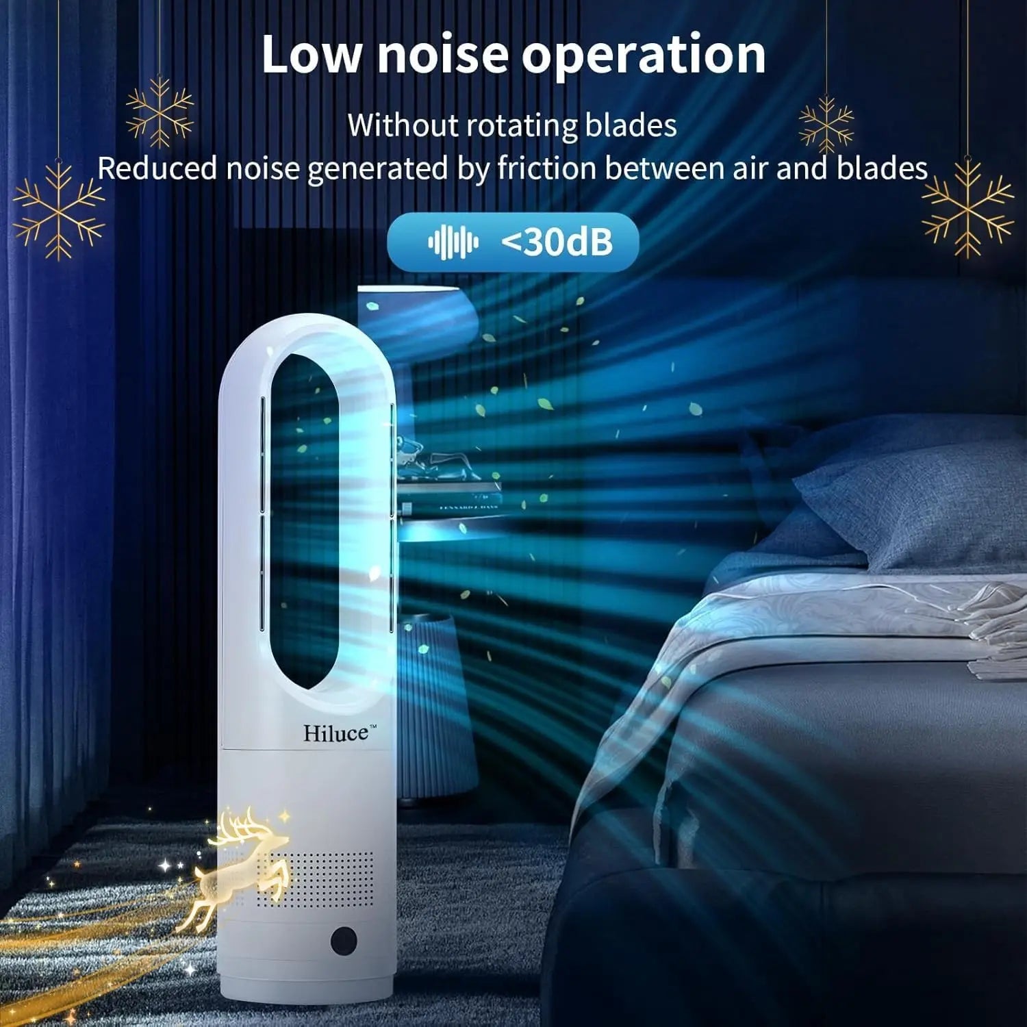 All Season Bladeless Fan, 1400W Heater & 40W Tower Fan Combo with Remote, Quiet Indoor Use, Tip-Over Protection, 80° Oscillation