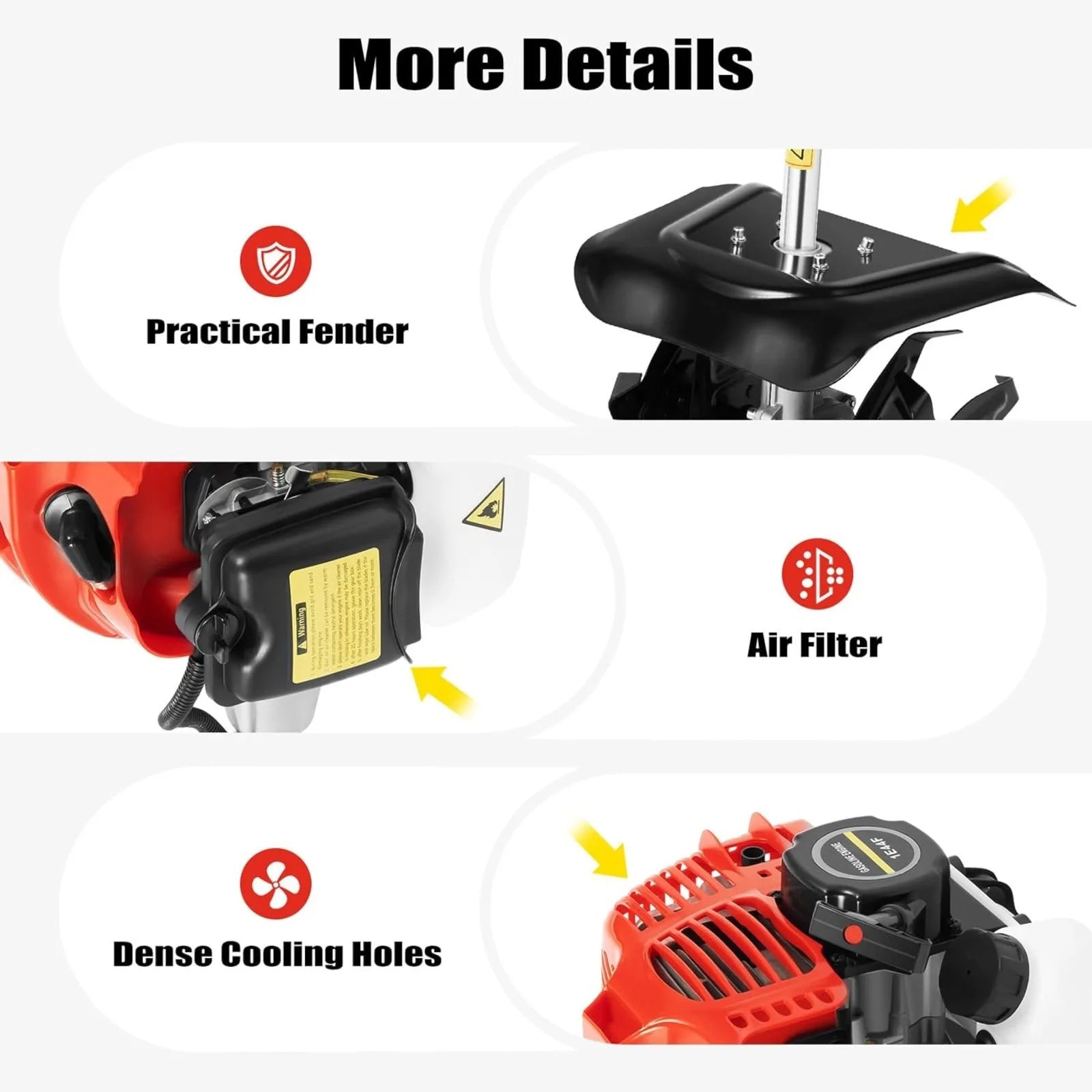 51.7CC 2-Stroke Handheld Tiller Cultivator Gas Powered Engine Rototiller Garden Tool,Gas Powered Tiller Cultivator, for Lawn
