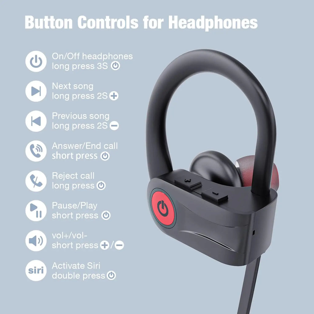 Boean Bluetooth Headphones, Wireless Headphones with 16 Hours Playtime Bluetooth 5.3 Wireless Earbuds HD Deep Bass Stereo Sound