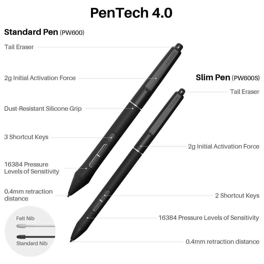 Huion Kamvas Pro 27 4K Screen 27 Inch Large Graphics Tablet Finger Multi-touch Pen Display with Two Pens 16K Levels Pressure