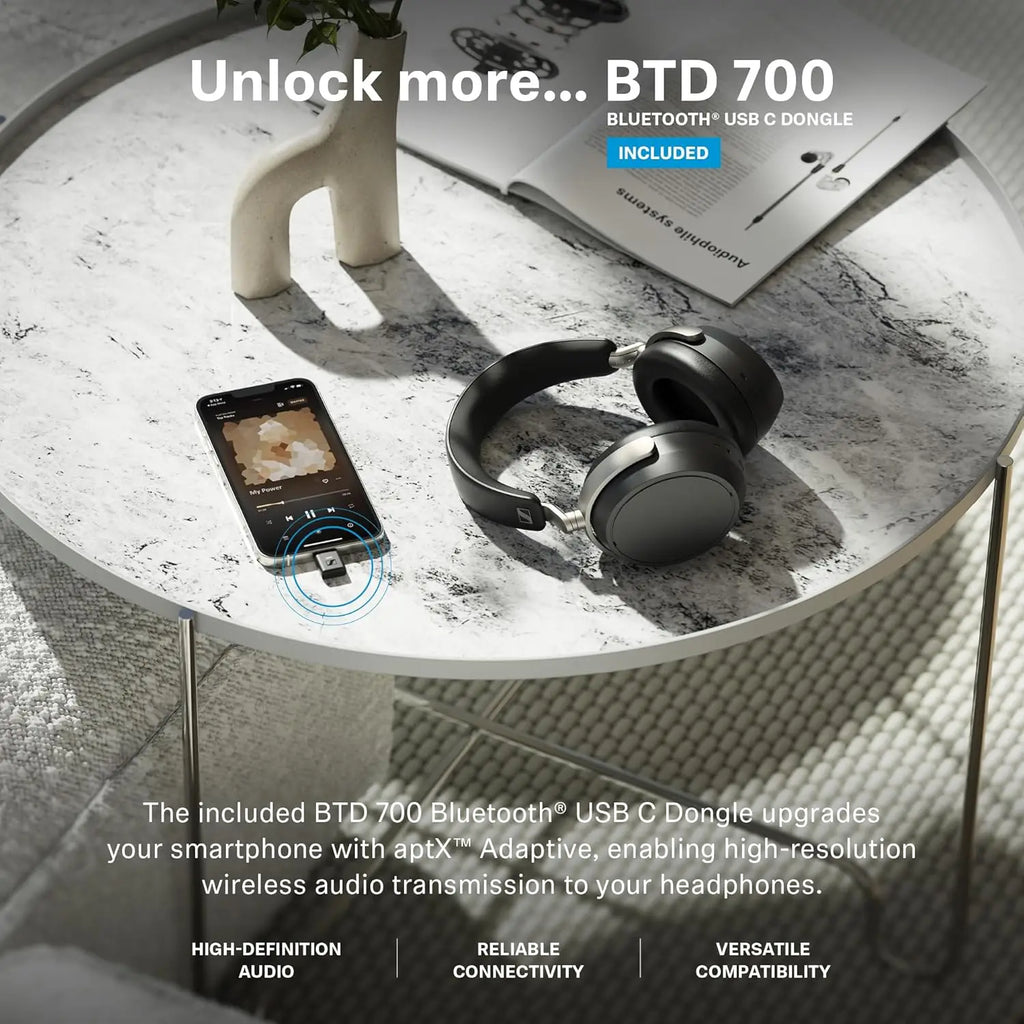 Sennheiser HDB 630 Wireless Over-Ear Headphones - Hi-Res Audiophile Sound, Adaptive Noise Cancellation
