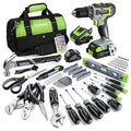 Home Tool Set with 20V Cordless Lithium-Ion Drill Driver Household Repairing Tool Kit with Drill 157PCS Power Drill Set