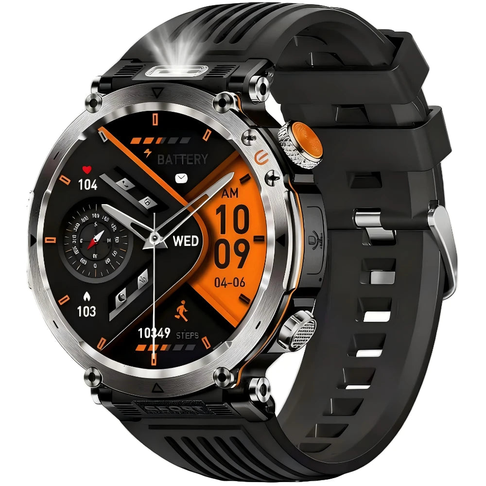 Military Smart Watches for Men, 1.7" Hd Fitness Tracker Ith Multiple Sports Modes, 600mah Battery for Android iOS, Ip68