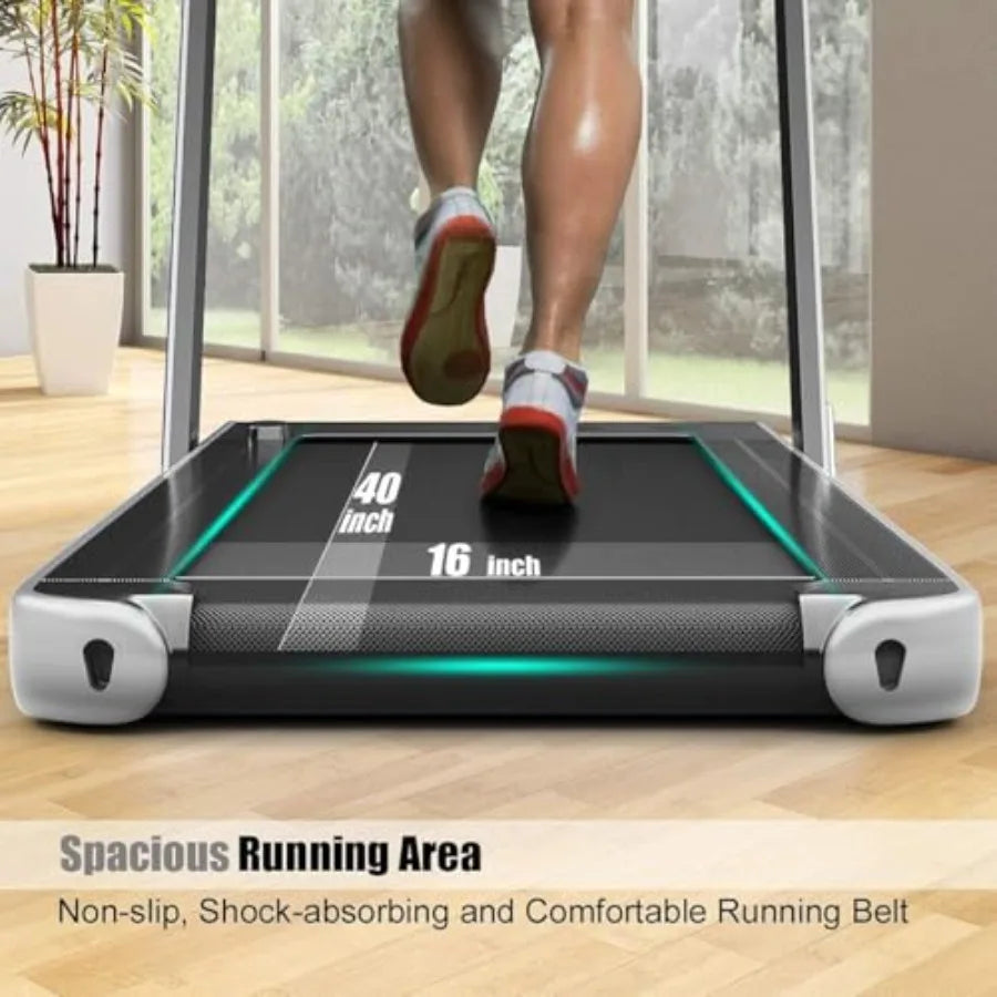 Under Desk Electric Treadmill 2 in 1 Folding with Dual Display 2.25HP Superfit Blue Tooth Speaker APP Control Remote Control Wa