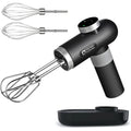 Rechargeable Hand Mixer, Portable Handheld Electric Mixer with Beaters, Whisks, 6-Speed Digital Display, Charging Base and USB-C